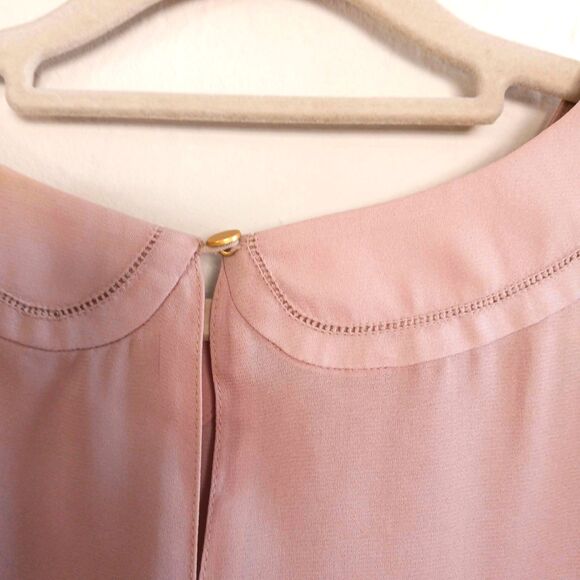 Ann Taylor LOFT sz. S Peter Pan Color nude tan blouse elegant cute - Picture 4 of 9